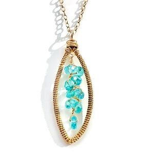 Blue Topaz 14K Gold Filled Pendant on GF Chain